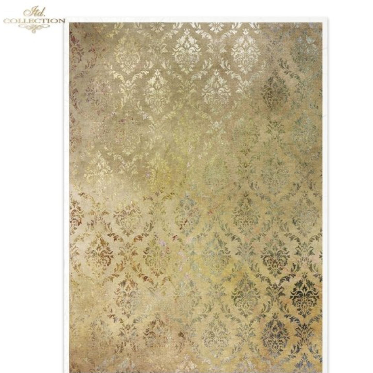 Vintage damask wallpaper  pattern in gradient shades of Gold.