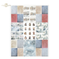Multiple holiday scenes and background patterns in miniature.