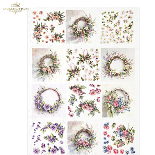 Square Floral Garland Tags