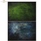 Two abstract images of textured backdrop in blue and green.