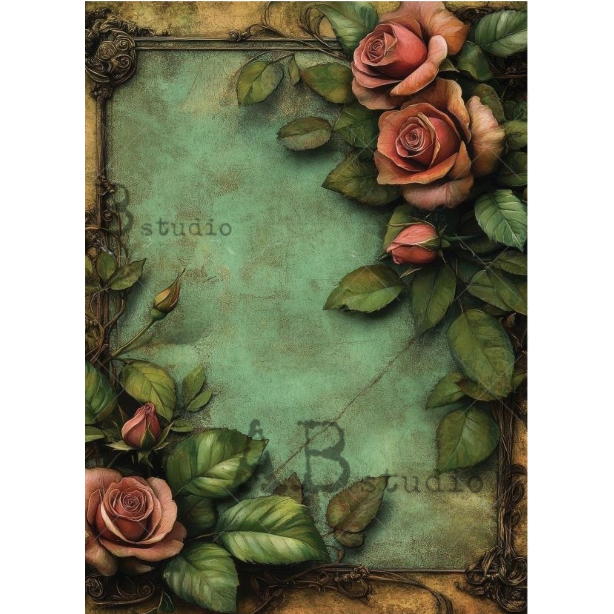 Country French Rose Frame - Decoupage Rice Paper – Milton's Daughter