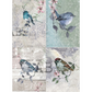 "4 Pack Watercolor Blue Birds" decoupage rice paper by AB Sudio. Size A4 available at Milton's Daughter.