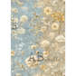 Floral pattern in blue and gold.