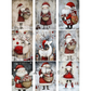 Collage of Christmas-themed illustrations featuring Santa Claus, reindeer, and other holiday characters.
