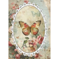 Vintage-style image with a butterfly and floral design.