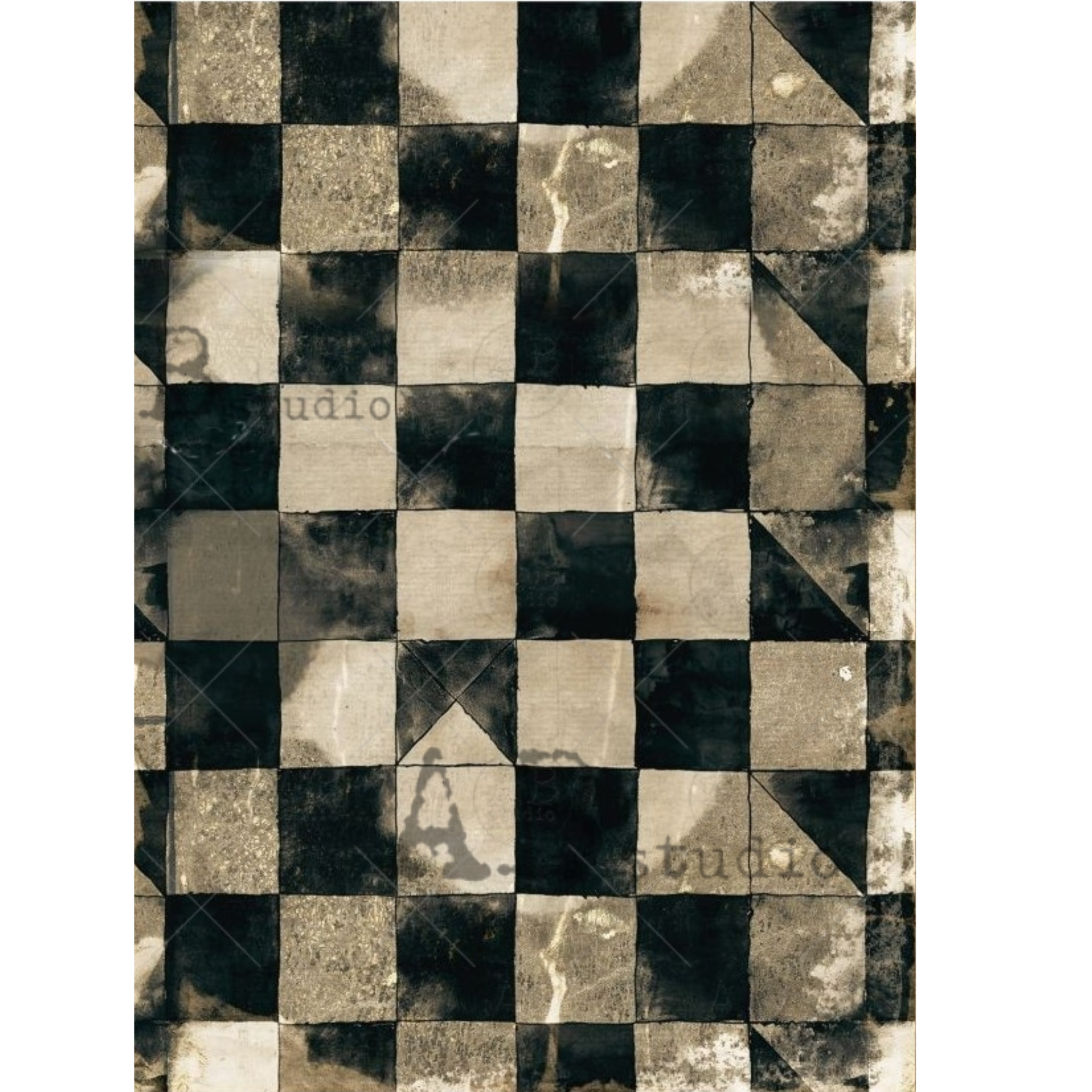 Checkered pattern with black and beige squares.
