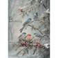 Image of birds on a branch with berries and snow.