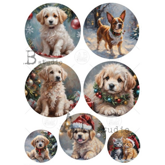 Pups & Kitties Ornament Rounds