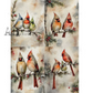 Multi Image sheet of cardinals and other birds on branches with berries and snowflakes.
