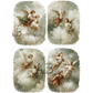 Four vintage-style angel illustrations each with a distressed border.