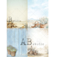 Collage of scenic images with wicker baskets and floral arrangements.
