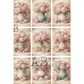 Multiple images of pink peony floral arrangements in various vases and pitchers.