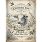 Vintage-style poster with a cow illustration and French text, featuring elements like flowers and grain sack stripes.