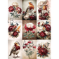 9 Image collage of birds and flowers.