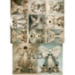 Multiple views of angels in different sizes in pastel hues.