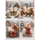 Four portraits of various farm animals with their significant others nuzzling in the snow.