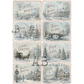 Eight tag sized imags with various christmas wishes in text over winter holiday scenes with a blue background.