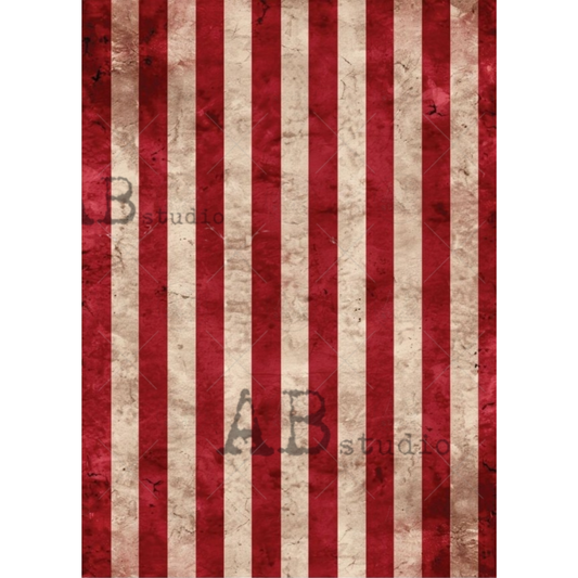 Red and beige striped patterned paper.