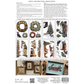 Back cover of IOD Transfer 'A Cotswold Christmas' showing the included eight designs, instructions, and a barcode. The cover features a white background with black text and a grid of colorful winter-themed illustrations including wreaths, a deer, a dog, a Christmas tree, and rustic frames.