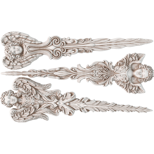 "Angeiic Tapers" IOD Mold by Iron Orchid Designs. Castings example. 
Available at Milton's Daughter.