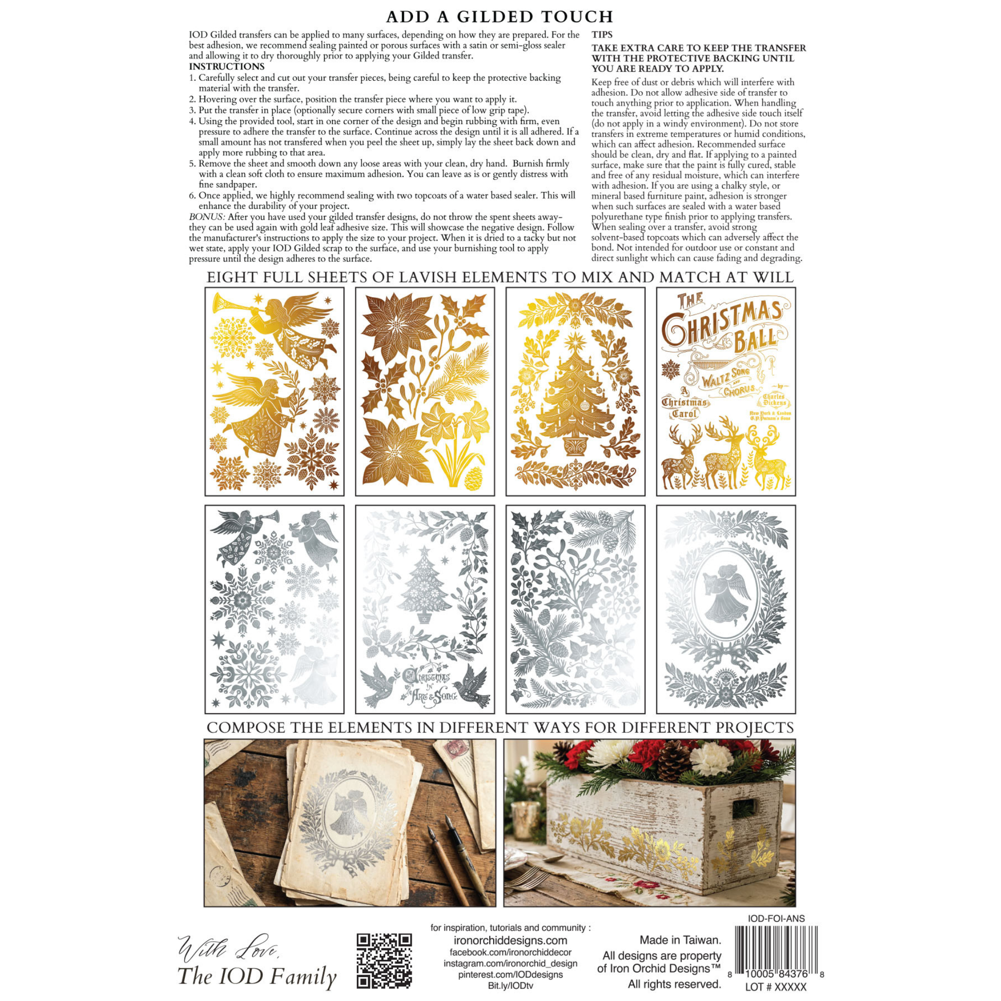 IOD Gilded Foil Transfer 'Angels Sing' back cover.