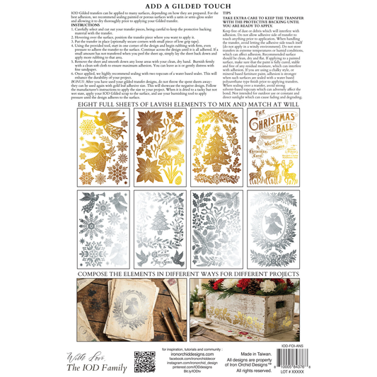 IOD Gilded Foil Transfer 'Angels Sing' back cover.