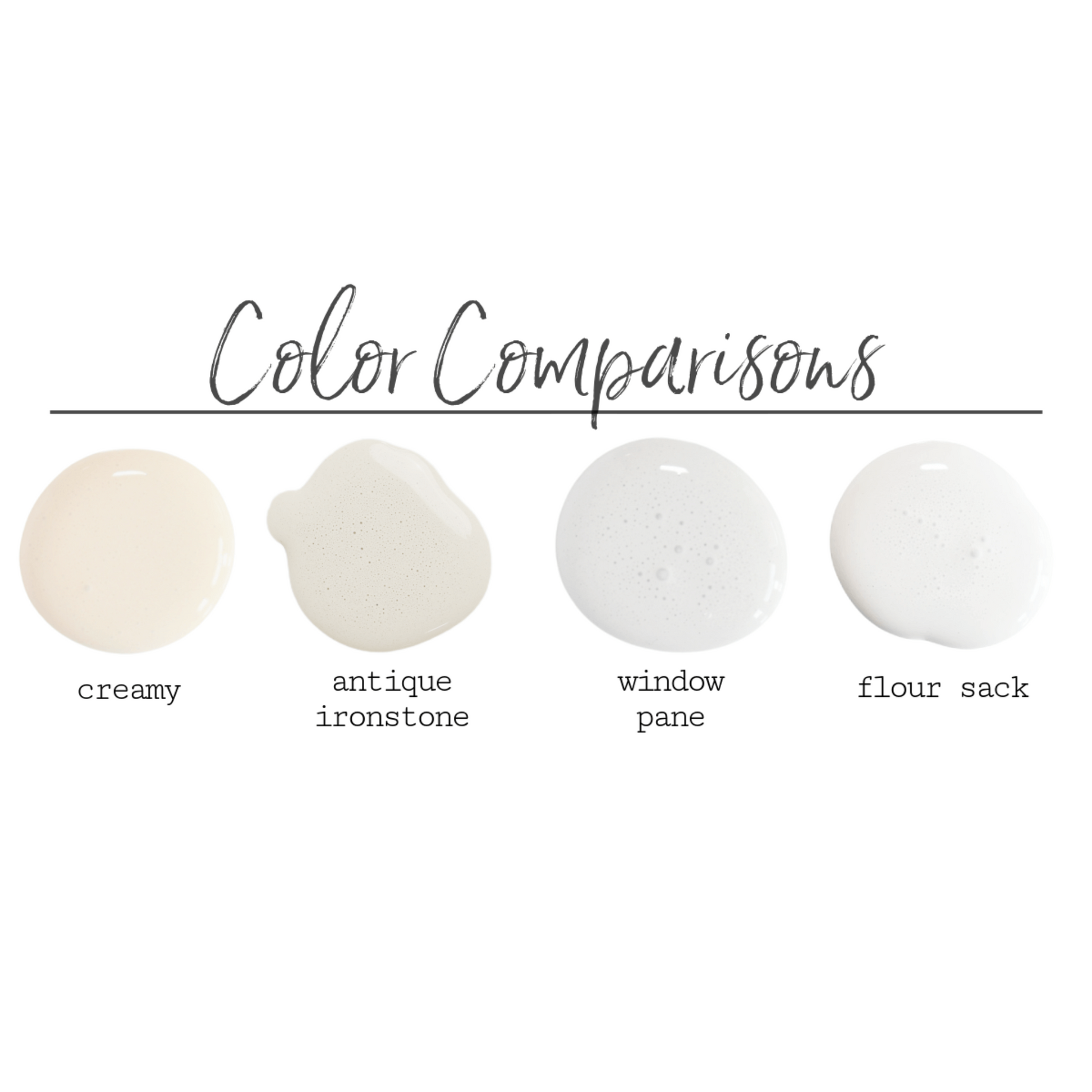"Antique Ironstone" Bespoke Collection by Sweet Pickins Milk Paint. Color curated by Jami Ray Vintage. Color comparisons with other Sweet Pickins colors. Available at Milton's Daughter.