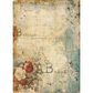 "Aqua & Off White Grunge Script" decoupage rice paper by AB Studio. Available at Milton's  Daughter.