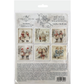 Back cover of mini rice paper set with images of little girls in winter clothing.