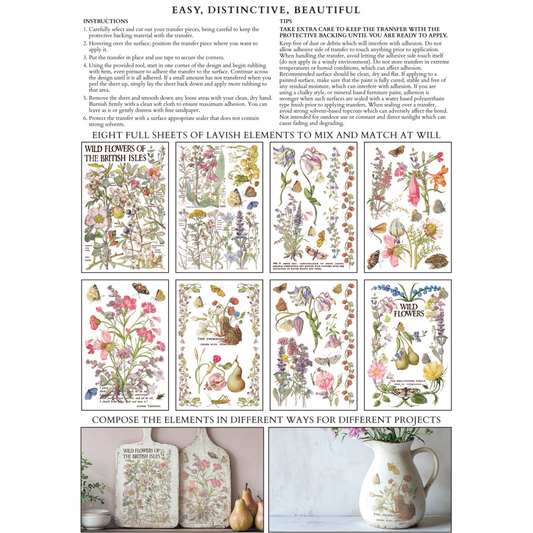 Primrose Isle IOD Transfer by Iron Orchid Designs. Back cover.