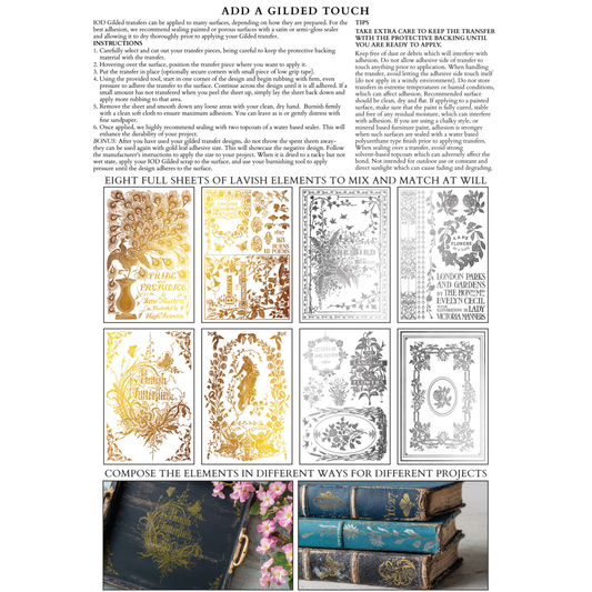 Athenaeum IOD Gilded Foil Transfer by Iron Orchid Designs. Back Cover.