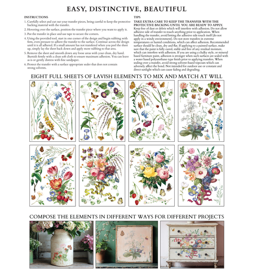 Marché Des Fleurs IOD Transfer by Iron Orchid Designs. Back cover.