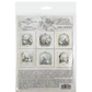 Back cover packaging of decoupage scrapbooking paper with rabbit designs on a white background