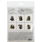 Back cover with six images of winter-themed mouse illustrations  and printed text.
