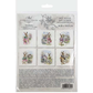Back cover packaging of decoupage scrapbooking paper with rabbit illustrations on a white background