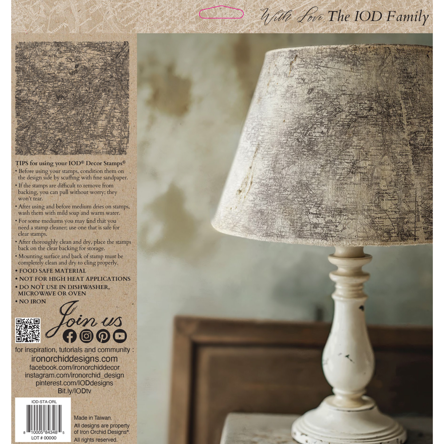 Orleans IOD Stamp by Iron Orchid Designs. Vintage map stamp. Back cover.
