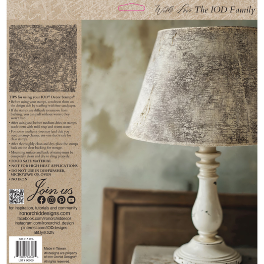 Orleans IOD Stamp by Iron Orchid Designs. Vintage map stamp. Back cover.