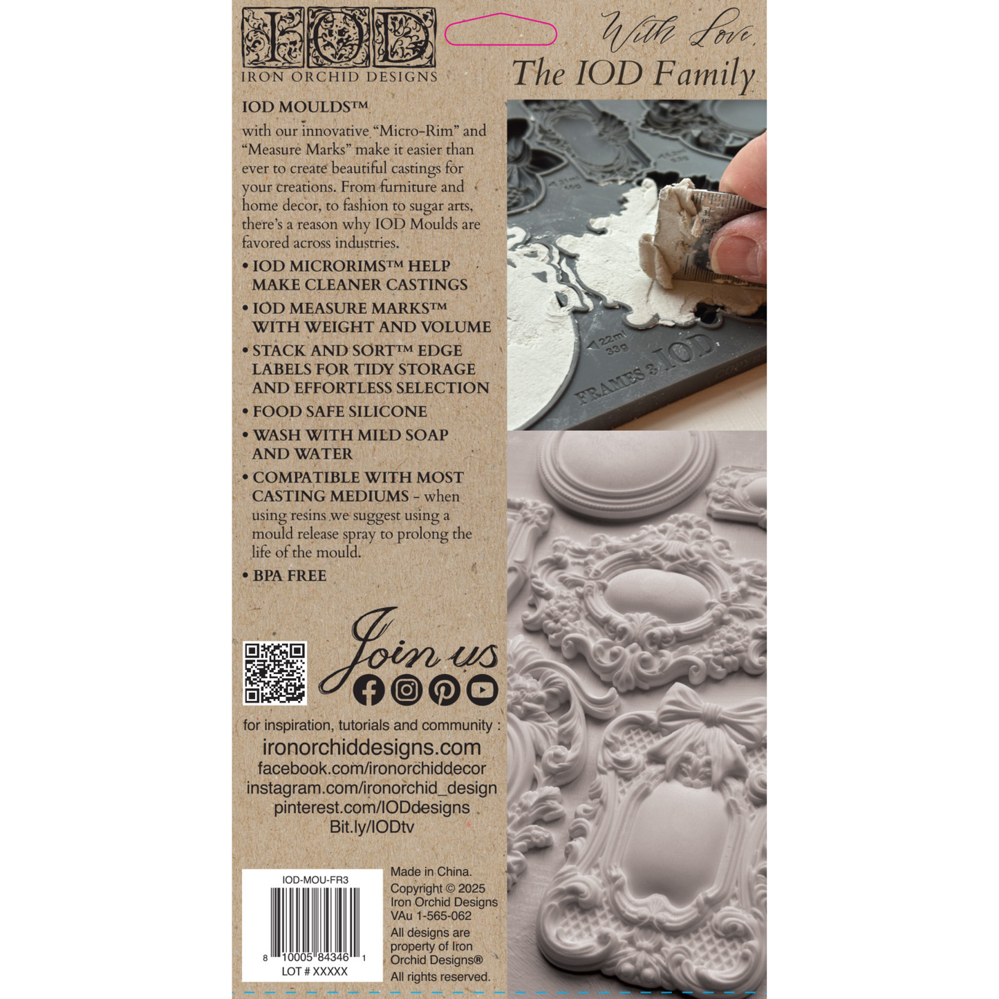 Iron Orchid Designs product packaging for Frames 3 Mould.