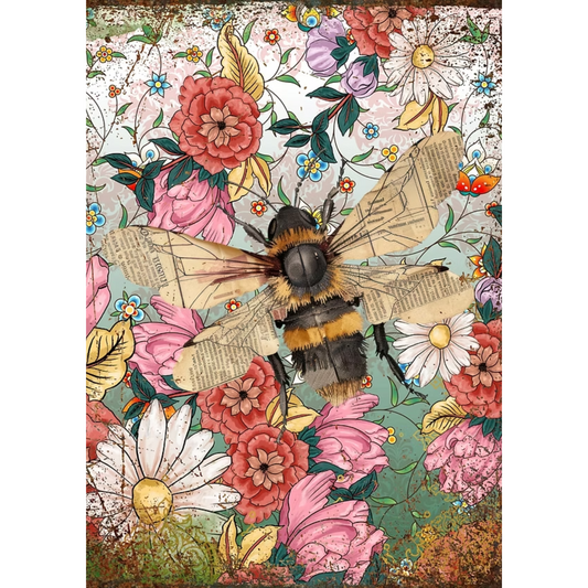 "Beehave" decoupage paper from Made by Marley. Page 1 of 3 sheet set. Available at Milton's Daughter.