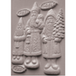 Castings example of IOD Mould Belsnickel showing three figurines and small labels, Yule, Noel and Joie.