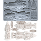 IOD Mould Belsnickel by Iron Orchid Designs. Close up of the product silicone mould with the sample of the castings directly below.