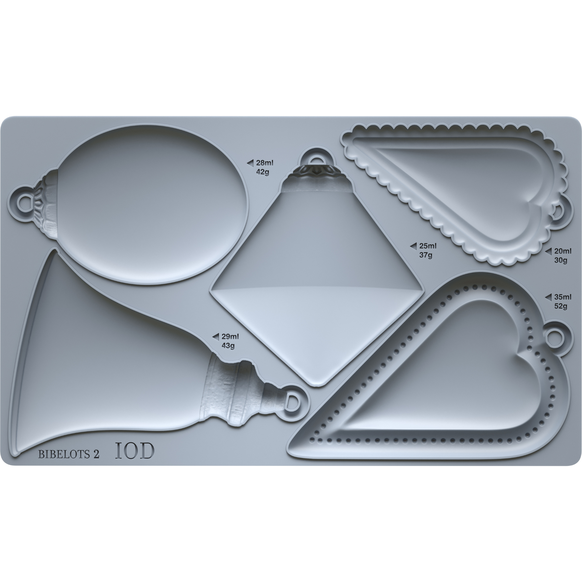"Bibelots 2" IOD Mould by Iron Orchid Designs. Silicone mold with various geometric ornament shapes. Available at Milton's Daughter.