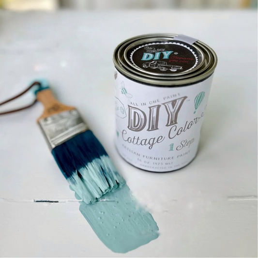 "Blue Hills" Cottage Color Paint Curated by Jami Ray Vintage for DIY Paiant. Available in Pints at Milton's Daughter.