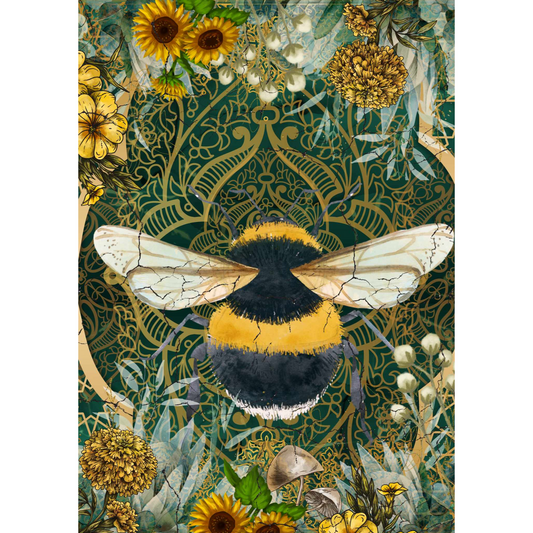 "Bumble Along" decoupage paper set by Made by Marley. Set contains 2 of these bumle bee design sheets. Availalbe at Milton's Daughter.
