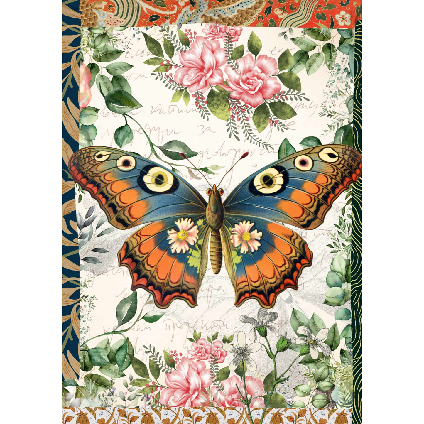 "Butter Fly" decoupage paper set. Page 2 of 3. Available at Milton's Daughter.
