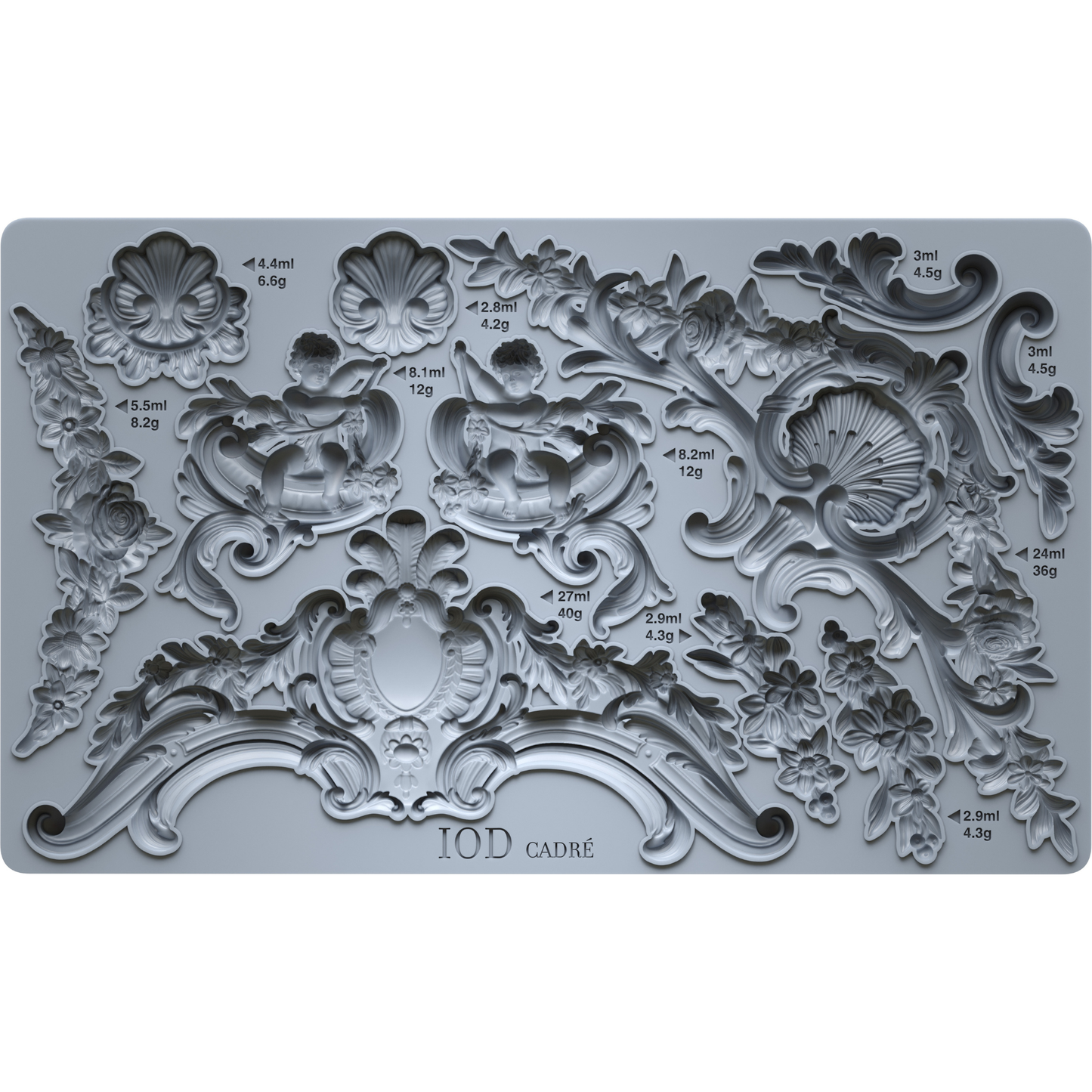 Cadré IOD Mould by Iron Orchid Designs. Product detail.