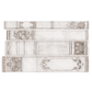 Decorative castings of book spine patterns on a white background