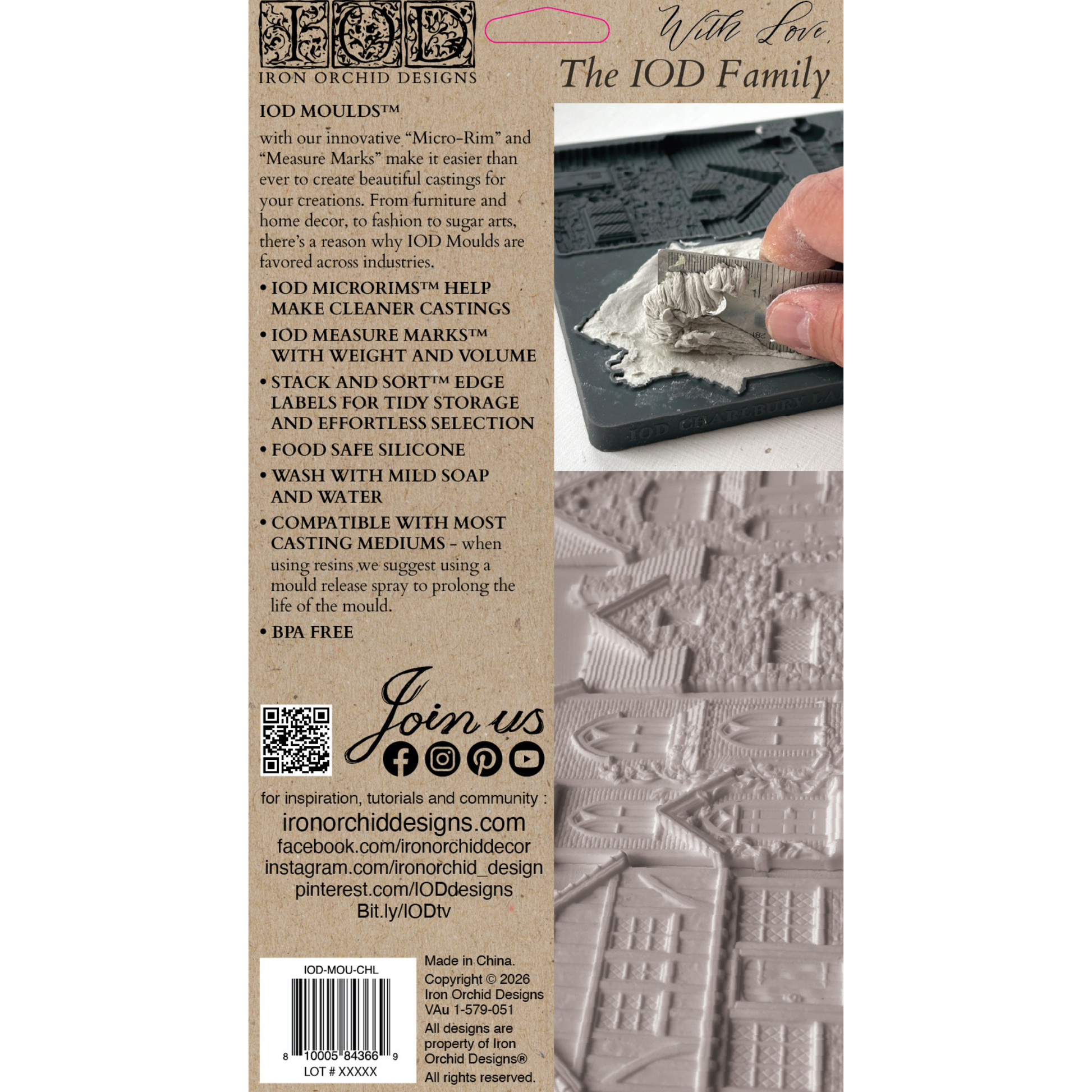Charlbury Lane IOD Mould by Iron Orchid Designs back cover.