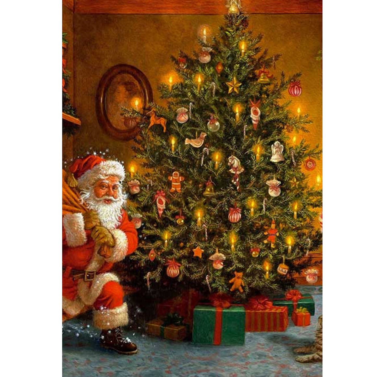 "Santa at the Tree" decoupage rice paper by Paper Designs. Available at Milton's Daughter.