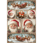 Multi image sheet of Santa Claus in a sleigh with reindeer against a winter landscape plus various portrait shots.